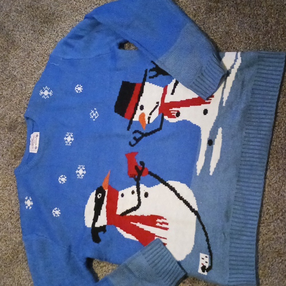 ****Snowman Fighting With Hairdryer To Melt Down A Snowman Xmas Sweater Large